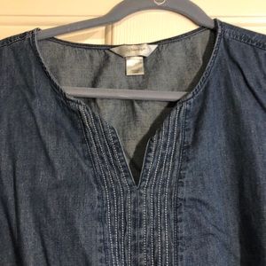 Denim knee length dress